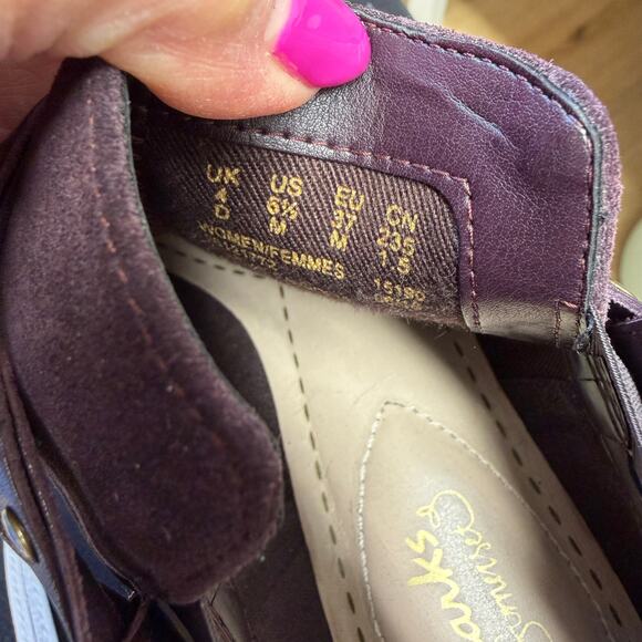 Clarks Breccan Shine Suede Somerset Ankle Boot size 8.5 purple - Picture 8 of 9